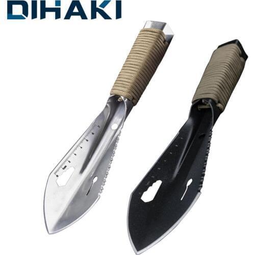 Garden Shovel Camping Spade Carbon Steel Garden Digging Tool Hand Tool Multitool With Rope Storage Bag Knife Saw Wrench Portable