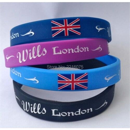 400pcs WILLS LONDON wristband silicone bracelets free shipping by DHL express