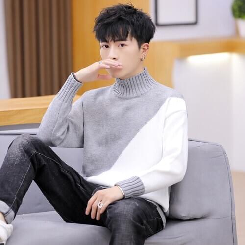 Sweater 2020 new Fashion Men Sweaters Turtleneck Long Sleeve Casual Pullover Knitted Sweater Mens Clothes