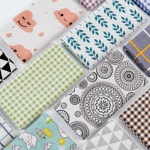 Printed Cotton Linen Fabric Curtain tablecloth Cotton Cloth For DIY Quilting & Sewing Placemat,Bags Material