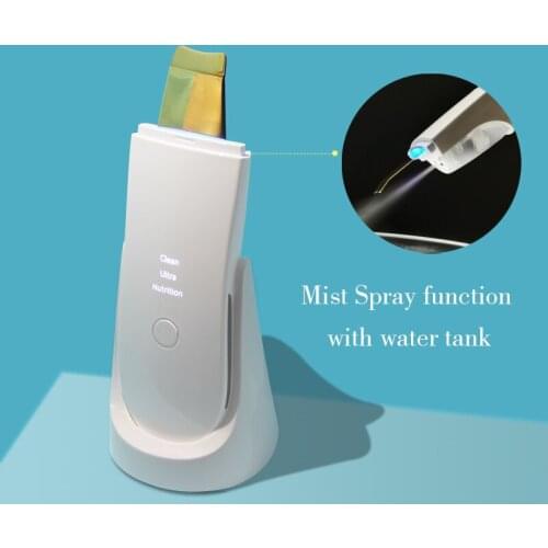 Acne & Pore Cleaner Golden 24kHz Ultrasonic Skin Scrubber With Nano Mist Moisturizing Facial Peeling Exfoliating Machine