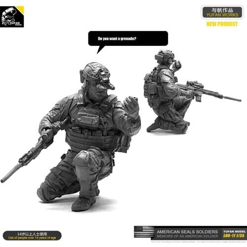 Yufan Model 1/35 Figure Model Kit U.s. Seals Resin Soldier Unmounted Loo-11