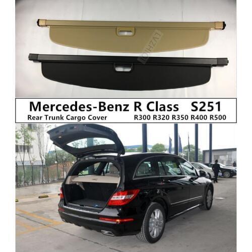 Rear Trunk Cargo Cover For Mercedes-Benz R Class S251 R300 R320 R350 R400 R500 2007-2021 High Qualit Security Shield Accessories