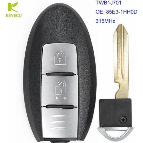 KEYECU Replacement Smart Remote Transmitter Key Fob 315MHz ID46 for Nissan Micra K13 March K13 Leaf 2012-2016 TWB1J701