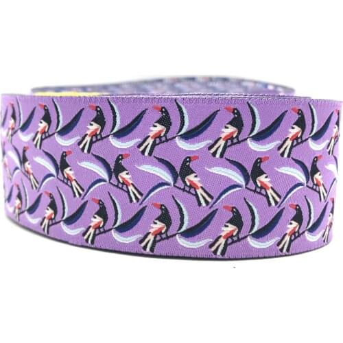 1-1/2'' 38mm-22mm Spring Magpie Birds European Jacquard Ribbon