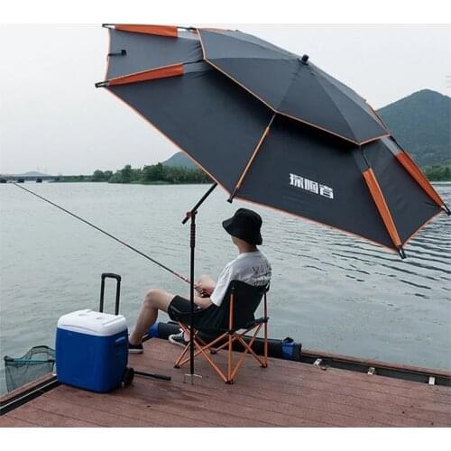 2.0-2.4M Parasol Fishing Umbrella Outdoor Camping Use Detachable Adjustment Direction Sun Shade Rainproof