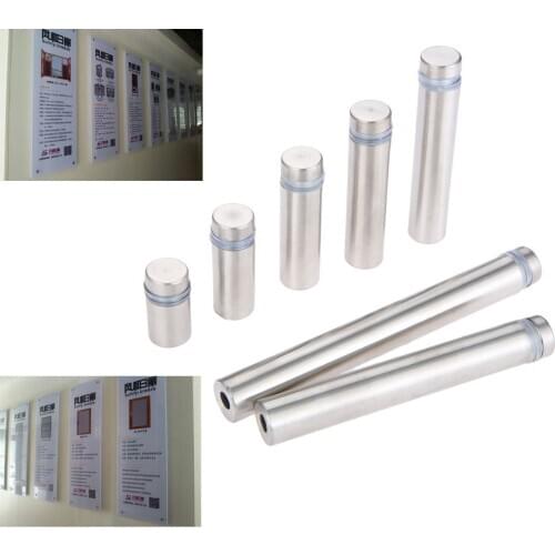 10Pcs 20-100mm Stainless Steel Advertisement Standoffs Bolts Pin Nails Billboard Fixing Screws Hardware Glass Fasteners 12mm Dia