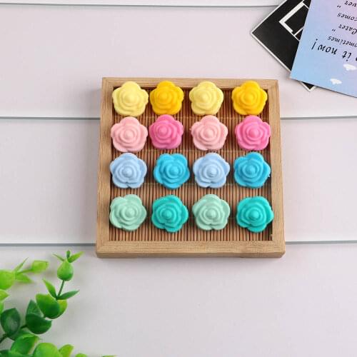 Kovict 10pcs Silicone Beads Flower Baby Teethers BPA Free Rose Baby Teething For Necklace Chewable Toy For Teether Silicone