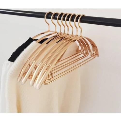 10pcs/lot/42CM Aluminum Alloy Household Metal Garment HangerDeformation Resistant Semi Circular Arc Drying Clothes Hangers