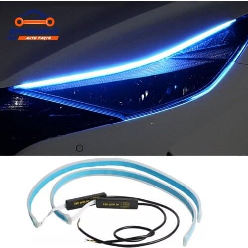 12V Car Led Light Strip DRL Daytime Running Lamp Strips Flexible LED Auto Headlight Surface Decorative Lamp Turn Signal Lights