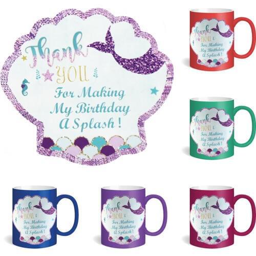 40pcs/pack Mermaid Sticker Thank You Sea Shell Label Party Favors Candy Box Stickers Wedding Birthday Party Decorations