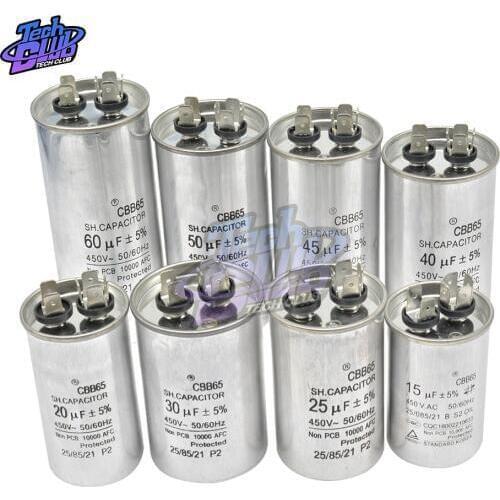 400V 450V CBB60 CBB65 10uF 20uF 30uF 40uF 60uF 80uF Motor Starting Running Capacitor Start 450VAC Water Pump Motor Starting
