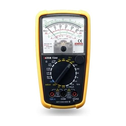 VICTOR 7244 Analogue Analog Multimeter Portable MULTITESTER Electrical Meter Ammeter Voltmeter Tester VC7244