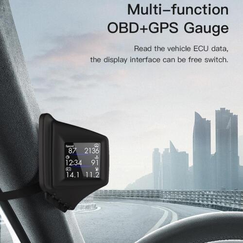 Car HUD Head Up Display Digital GPS Speedometer Odometer With Overspeed Alarm