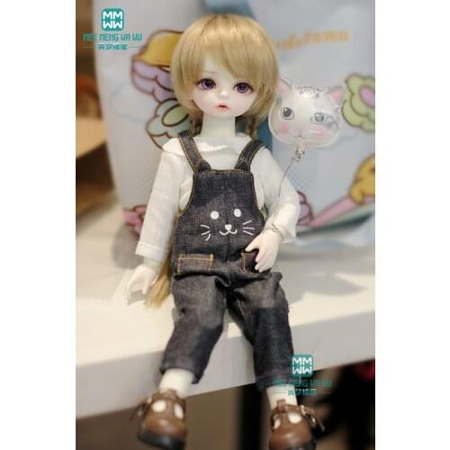 BJD doll clothes fits 1/6 BJD doll fashion White shirt casual strap trousers