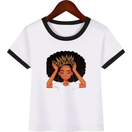 Vogue black girl magic t shirt kids tshirt top custom diy tee shirt cool melanin queen print top children child t-shirt