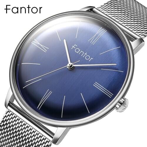 Fantor Minimalist Watch Men Luxury New Brand Classic Mesh Steel Quartz Wristwatch Mens Casual Waterproof Watches for Man