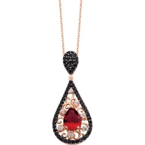 Harem Gold Medium Size Ottoman Motif Women Silver Necklace Rose Color- Gms 1538 Free Shipping Fast From Turkey