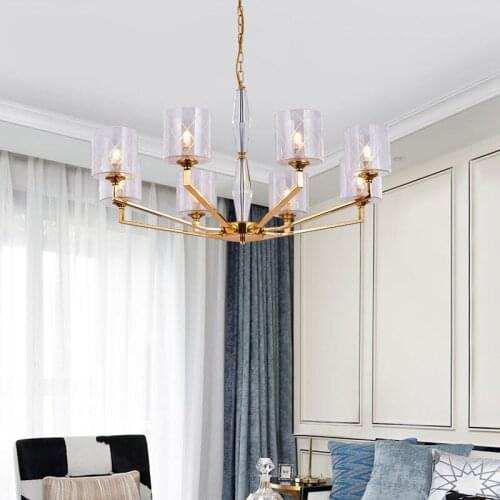 Modern crystal chandelier lighting for living room Bedroom Led Pandant Chandelier Lighting Fixture Crystal Lamp E27 led lustre