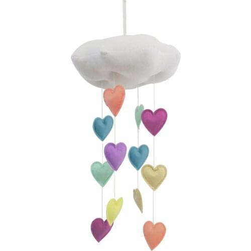 Aby Cute Crib Toy Room Decoration Teepee Hanging Decor BBaby Mobile 1st Birthday Cloud Heart Decor Toy