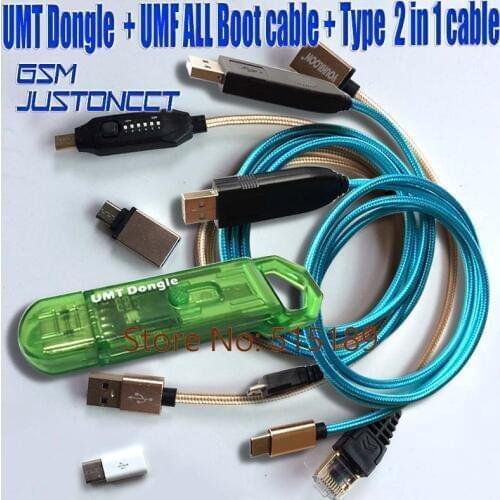 2019 UMT Dongle UMT Key + UMF ALL Boot cable + Type-C Micro usb for Samsung Huawei LG ZTE Alcatel Software Repair and Unlocking