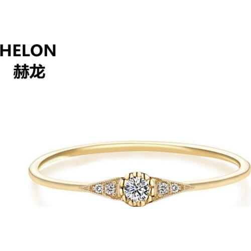 Solid 10k Yellow Gold Wedding Band SI Full Cut Natural Diamonds Engagement Ring Office Career Party Fine Jewelry