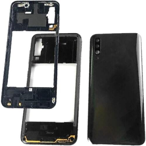 For Samsung Galaxy A50 2019 A505 A505F A505DS Housing Middle Frame Cover+Battery Back Cover Rear Cover+Camera Lens Cover