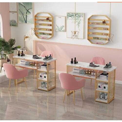 Nordic style special price economical manicure table simple single and double manicure table manicure table chair set