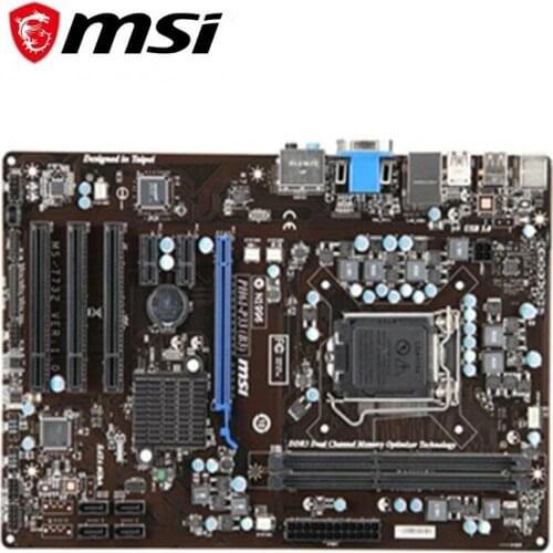 For MSI PH61-P33(B3) Desktop Computer Motherboard LGA 1155 DDR3 For Intel H61 H61M Desktop Mainboard SATA II Used