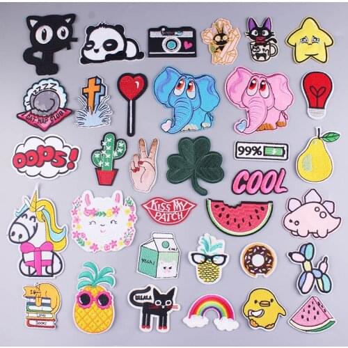 Fashion DIY Patches Cute Animal Embroidery Patch For T-shirt Iron On Patch For Child Kids Patches On Clothes Stickers Applique