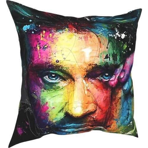 Johnny Hallyday Pillowcover Home Decor Singer French France Cushion Cover Throw Pillow for Sofa Polyester Double-sided Printing