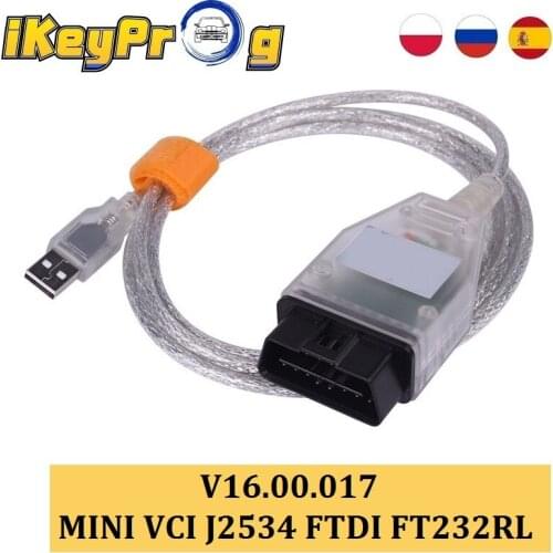 OBD2 FT232RL V15.00.028 MINI VCI J2534 TIS Techstream Diagnostic Cable MINI VCI FT232RL OBD2 Scanner MINI VCI Interface