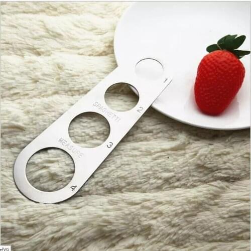 Venta al por mayor 500 unids/lote Pasta de acero inoxidable medidor de espagueti medida aparato herramienta cocina herramienta d