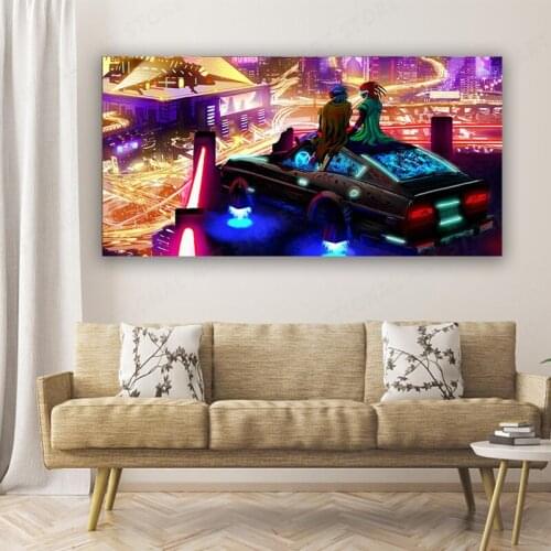 Future Steam City Sport Car Posters and Prints Wall Art Game Canvas Paintings for Gamer Room Boys Room Bedroom Decor