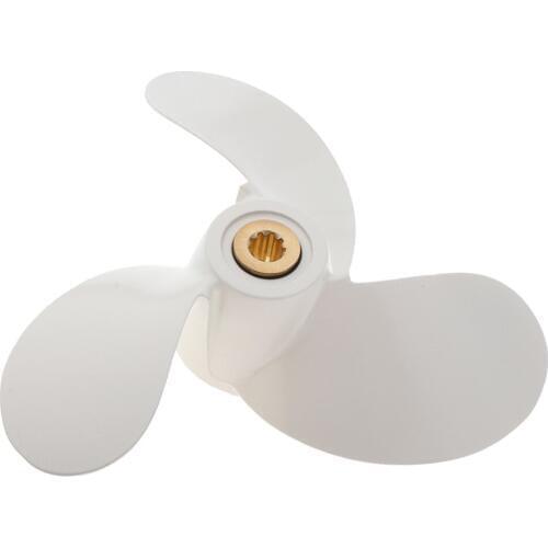 PROFESSIONAL MARINE PROPELLER 2.5 HP WHITE FINISH FOR YAMAHA 7 1/4 X 6 BS