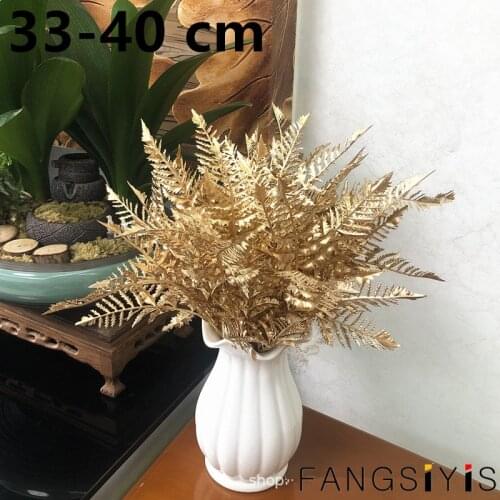 33-40 cm gold and silver plastic plants household DIY wedding bouquet flower wall decoration accessories photo props fake flower