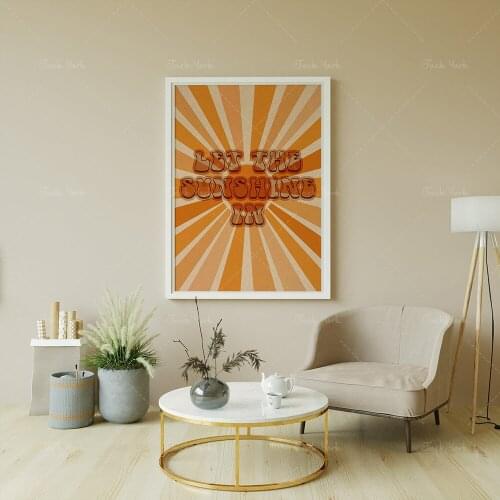 70s Retro Poster, Let the Sunshine in, Vintage Poster, Retro Wall Art, 70s Wall Print, 70s Wall Art, Retro 70s Home Decor