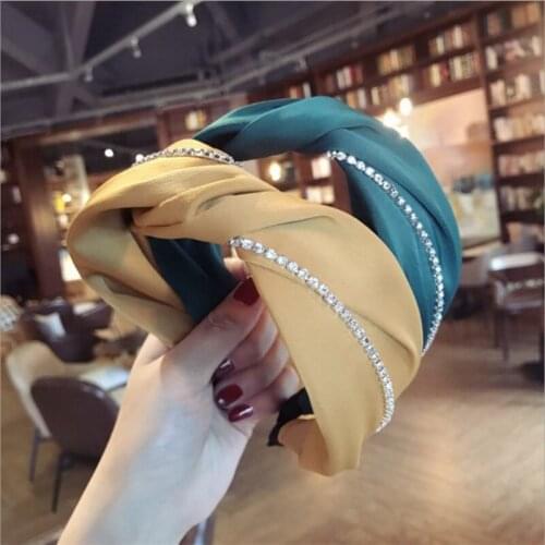 High-end boutique hair accessories Korean fashion fabric simple chain winding wide-brimmed hairband headband pressure hair women