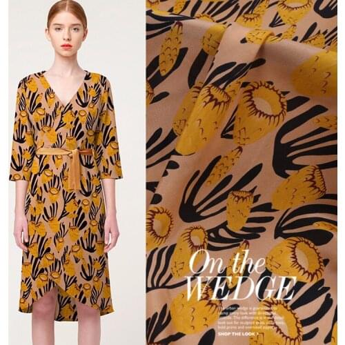 114CM*50CM thickness 16mm summer digital inkjet printing crepe de chine silk fabric 100% mulberry silk clothing silk fabric