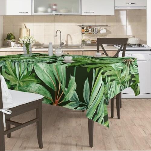 Table cloth living room kitchen cover runner patterned Yesil tree leaf green patterned micro fabric cover free shipping