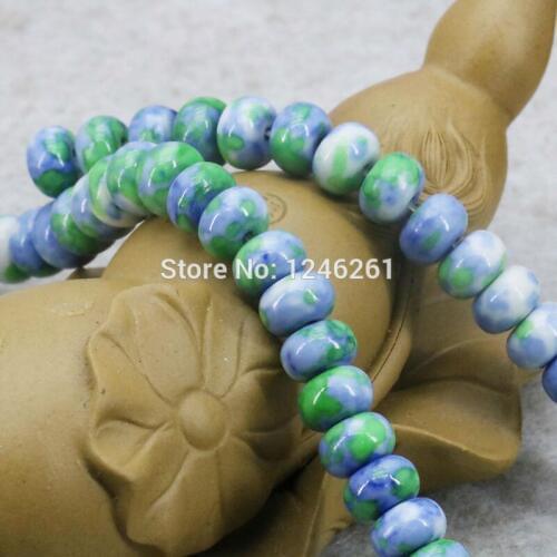 Special Accessories Abacus Beads Loose DIY Stone Semi-precious Riverstone Rain Flower Rainbow Women Fashion Jewelry 5X8mm 15inch