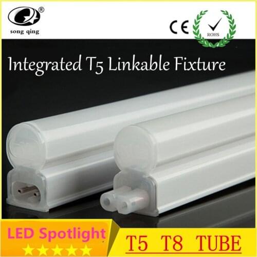LED T8 T5 integrated tube 12w 600mm 110v 220v 85-265v Transparent Clear cover milky cover free shipping 2ft white/warmwhite LAMP