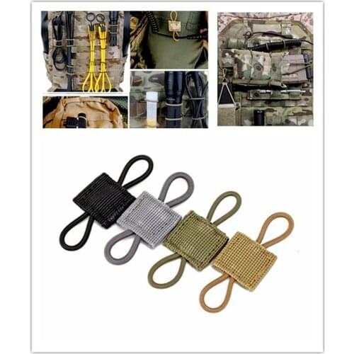 Tactical Molle Elastic Molle Ribbon Buckle Hunting Accessories Binding Retainer Antenna Stick Pipe Elastic Rope Webbing Buckle