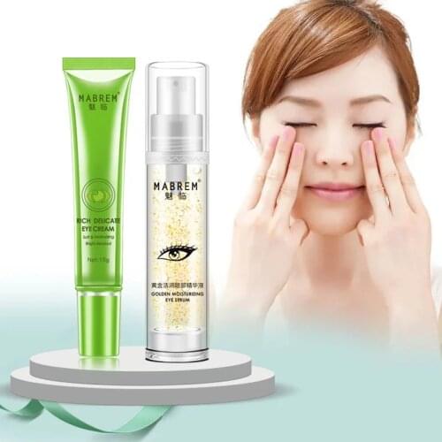 MABREM 22k Golden Moisturizing Eye Serum Day Cream Collagen Anti-Aging Dark Circle Repair Eye Anti Puffiness Remover Fat granule