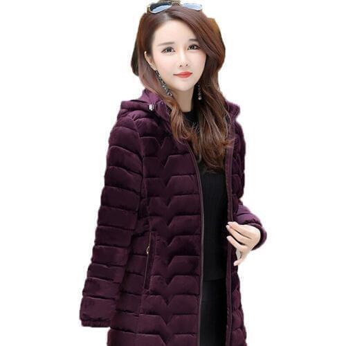 Women Winter Hooded Warm Coat Plus Size red Color Cotton Padded Jacket Female Long Parka Womens Wadded jaqueta feminina
