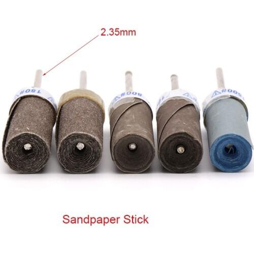 1/5/10/50PCS 2.35mm Tapered Cone Head Sandpaper Stick Steel Shank Water Sandpaper 180-5000 Grit Abrasive For Polishing Grinding