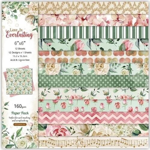 12pc Love Is Everlasting paper Scrapbooking paper pack handmade craft paper craft Background pad