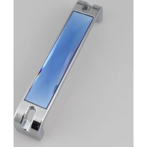 128mm modern fashion blue crystal villadom furniture handle 5" silver chrome dresser cupboard door pulls handles