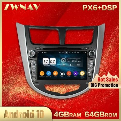 2 din Android 10.0 screen Car Multimedia player For Hyundai VERNA ACCENT 2011 2012 radio stereo GPS navi head unit auto stereo
