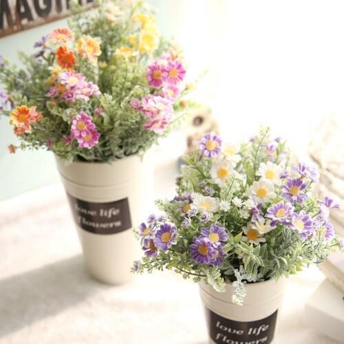 2pcs Artificial Frosted Field Daisy Grass Flower Bush Simulation Flower Wholesale Garden Wedding Home Decor Free Shipping